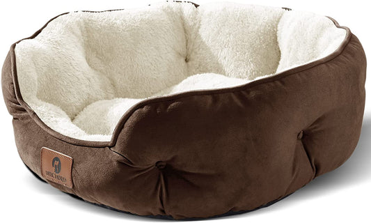 Luxurious Small Pet Bed: Soft, Washable, Anti-Slip, Water-Resistant - 20 Inches