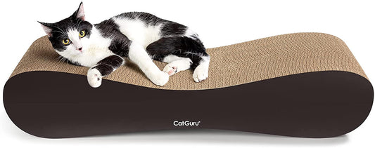 "XXL Ultimate Cat Scratcher Lounge - Reversible Board, Premium Cardboard Design, Durable Scratchers, Scratching Bed and Post in One!"