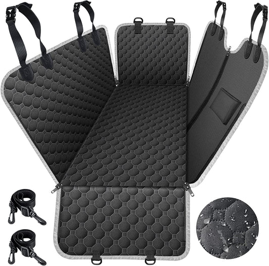 Waterproof Dog Car Seat Cover with Side Flaps and Nonslip Hammock