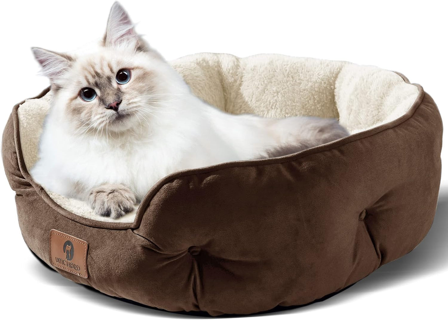 Luxurious Small Pet Bed: Soft, Washable, Anti-Slip, Water-Resistant - 20 Inches